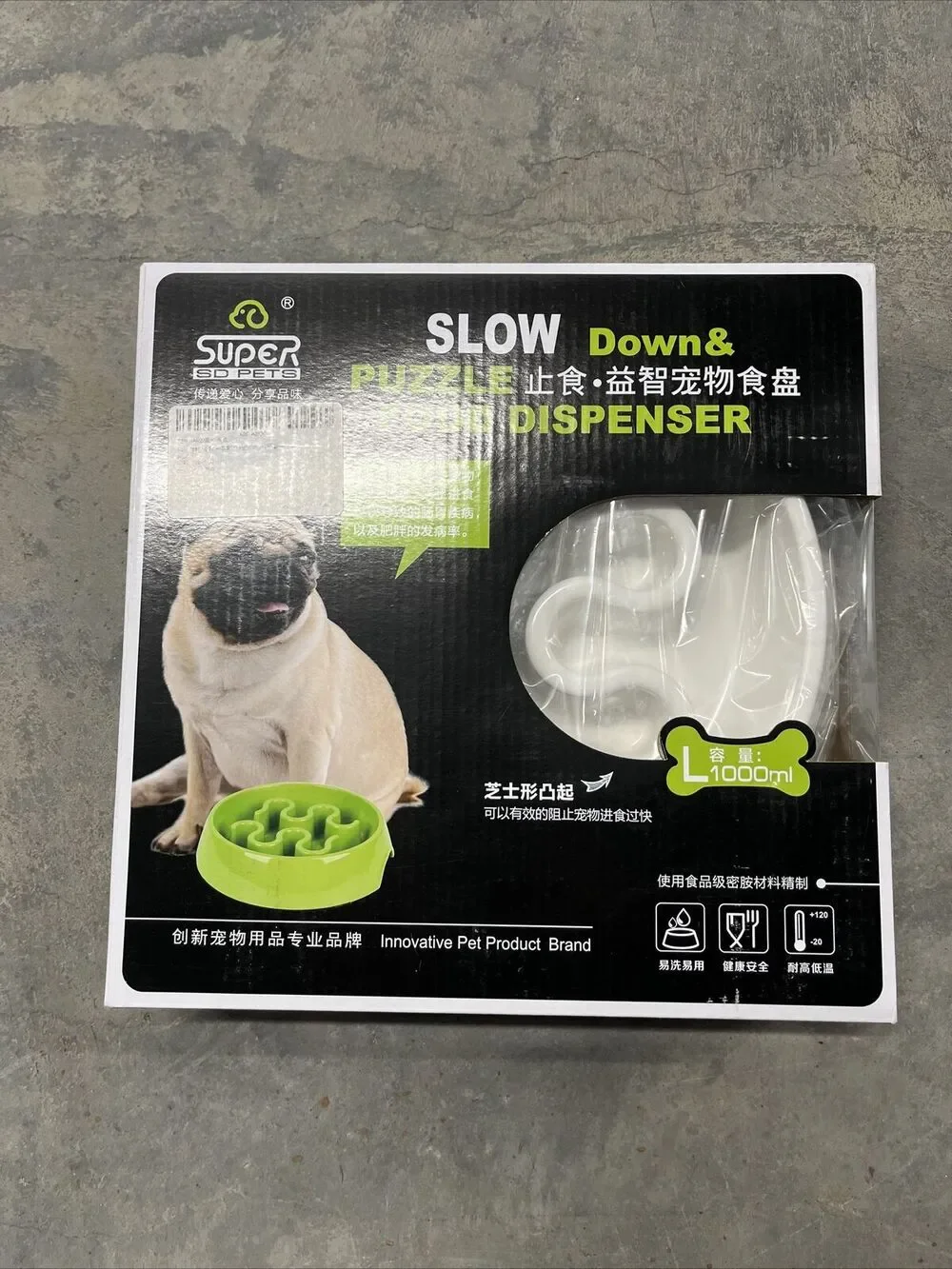 Super Design SD PETS Dog Cat Pet Bowl Slow Down Puzzle Food Dispenser